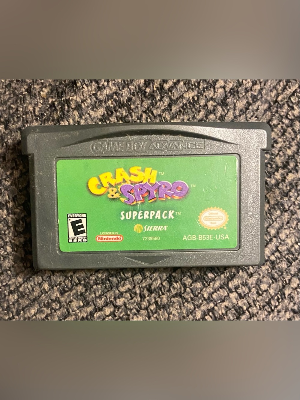 Nintendo Game Boy Advance Crash & Spyro Superpack Cartridge - Green Label